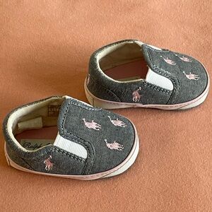 RALPH LAUREN Denim Baby/Crib Shoes - Size 1 - Gently Worn by a Non-Walking Baby